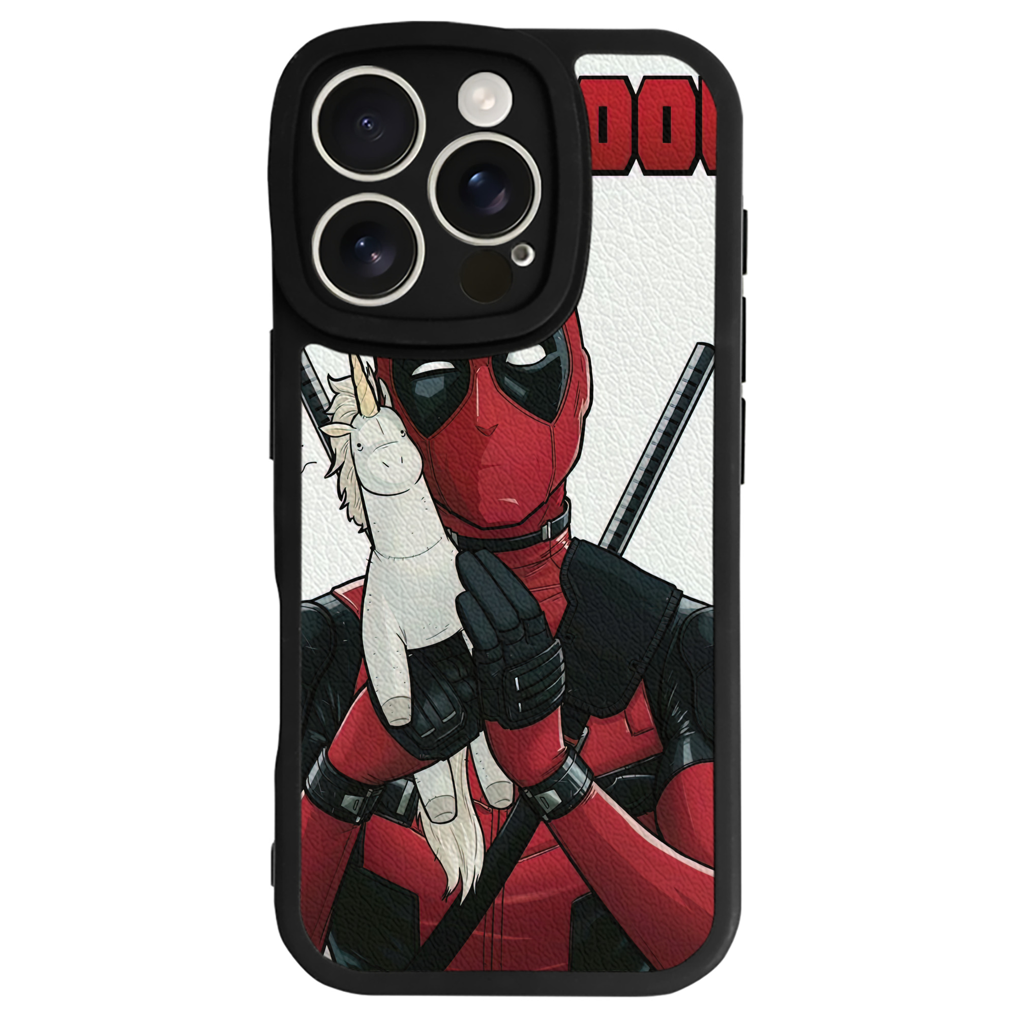 （画像用） Deadpool デッドプール 【iPhone 16シリーズ対応】シリコンスマホケース（レザー調） 材質：シリコン